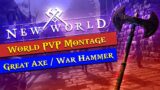 NEW WORLD: Great Axe / War Hammer (World PvP Montage) – Open Beta Leveling Highlights #2