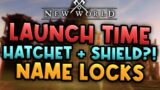 New World: Hatchet & Shield Shown! Launch Time, (No?) Name Region Locks & Streamer Servers