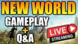 New World MMO LIVE STREAM! New World Gameplay & New World Q&A LIVE! New World PVP Gameplay!