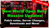 New World Open Beta Massive Updates! Patch notes, Server Changes, Downloads and More!