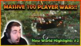 MASSIVE 100 PLAYER WARS!! | New World Highlights #2 |