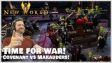 NEW WORLD PVP: Going To War Against The Marauders To Defend Our Fort! (WAR EVENT!) (50 vs 50!)