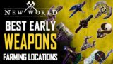 New World Best Weapons & Jewelry Farming Spots: LEGENDARIES Early Game !