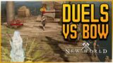 New World MMO PvP Duels – Ice Gauntlet + Fire Staff vs Bow + Hatchet ft. Bran, How to Win