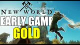 New World – Making Gold In The Early Game – Crafting, Questing, Trading Post & Gold!