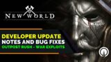 New World Updates from the Devs | Bug Fixes, Outpost Rush, WAR Exploits