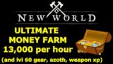 ULTIMATE New World money farm, 13k/hour, azoth, lvl 60 gear, weapon xp