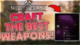 NEW WORLD | HOW TO CRAFT THE BEST WEAPONS WITH BEST PERKS! ( ICE GAUNTLET / FIRE STAFF EXAMPLE )