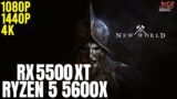 New World | Ryzen 5 5600x + RX 5500 XT | 1080p, 1440p, 4K benchmarks!