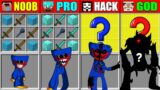 Minecraft NOOB vs PRO vs HACKER vs GOD FNF Huggy Wuggy Hidden Evolution CRAFTING CHALLENGE Animation