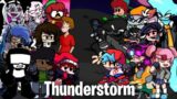 FNF Thunderstorm but Every Turn a Different Character Sings