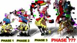 FNF comparison Battle VS Finn Mid Effort No-Hero  & VS Pibby SpongeBob -ALL Phases of FNF Animation