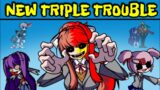 Friday Night Funkin' New Triple Trouble Mod | Monika.EXE, Sayori, Natsuki, Yuri (FNF Mod/Horror)