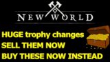 HUGE trophy mat changes, SELL NOW, and BUY THESE MATS NOW for HUGE PROFIT in New World