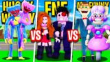 HUGGY WUGGY FAMILY vs FNF FAMILY vs MR FUNNY FAMILY in Roblox BROOKHAVEN RP!!
