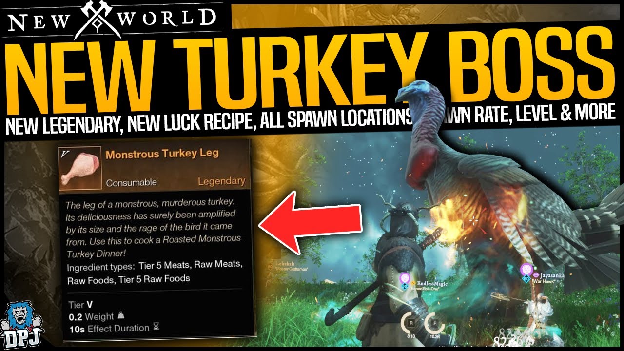 New World TURKEY BOSS All Locations, LEGENDARYS & Spawn Rates