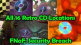 All 16 Retro CDs in FNaF Security Breach w/ Timestamps (Clips from a Fresh 100% Collectible Run)