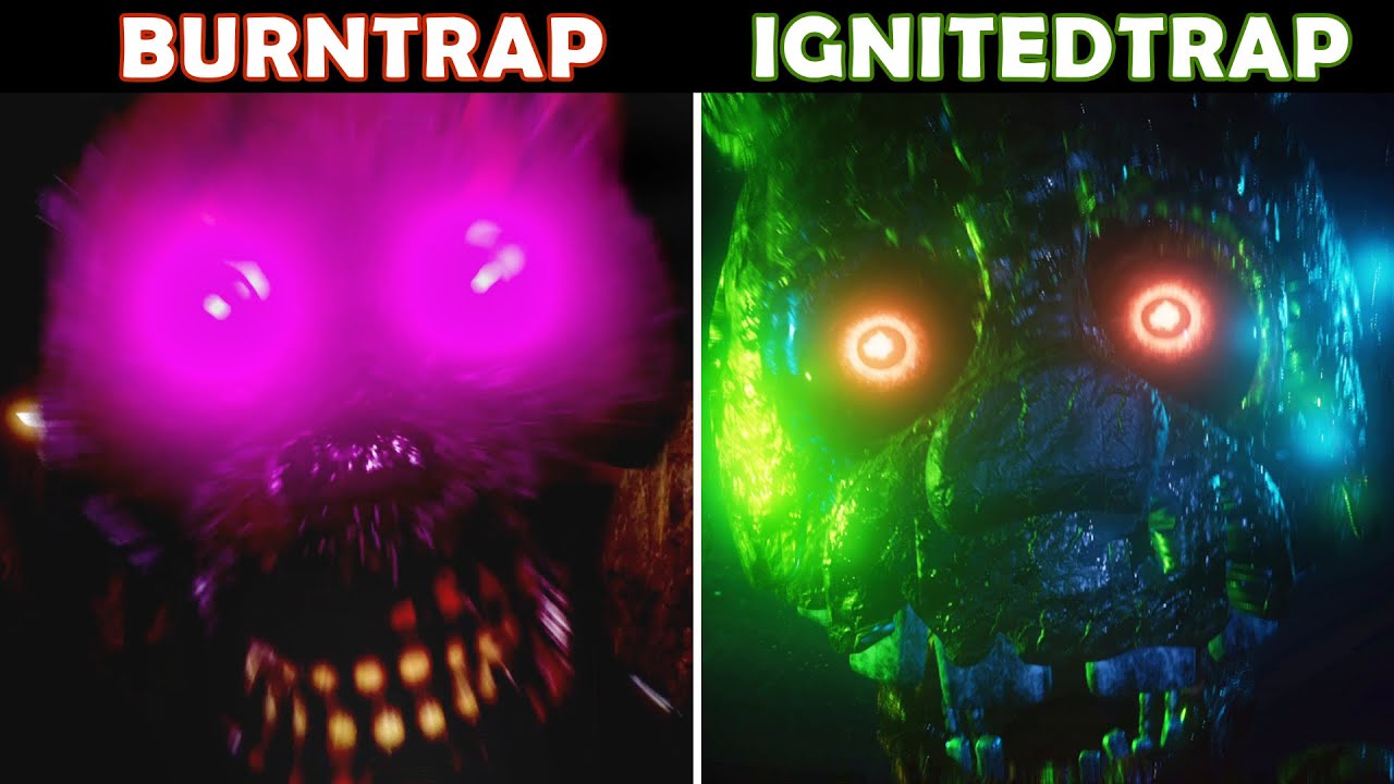 Burntrap vs. Ignited Springtrap FNAF & TJOC Comparison New World videos