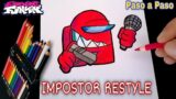 COMO DIBUJAR AL IMPOSTOR RESTYLE DE FRIDAY NIGHT FUNKIN | how to draw impostir restyle from fnf