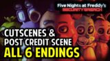 FNAF Security Breach: All Ending Cutscene + Post Credit Scenes