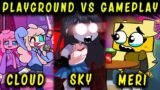 FNF Character Test  Gameplay VS Playground Triple Fangirl Sky Cloud  Meri Triple Trouble FNF Mod 1