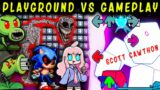FNF Character Test  Gameplay VS Playground  aurora dorkly sonic bad bash  tug o war vs Scott Cawthon