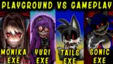 FNF Character Test  Gameplay VS Playground sonic exe monika exe yuri exe tails exe