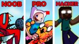 FNF Character Test | NOOB vs PRO vs HACKER | Gameplay VS Playground | Finn Jake, Herobrine, Impostor