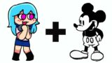 FNF Sky and Boyfriend + Mickey Mouse = ? | Friday night funkin animation