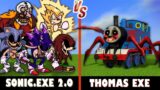 FNF Sonic.EXE 2.0 vs. Thomas.EXE | Minecraft (TOO OP!)