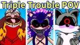 Friday Night Funkin': Triple Trouble But In 1st Person Perspective [FNF Mod/HARD] Sonic.EXE 2.0