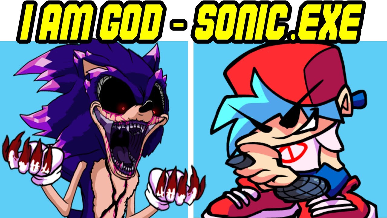 Fnf Sonic Exe Sticker Fnf Sonic Exe I Am God 