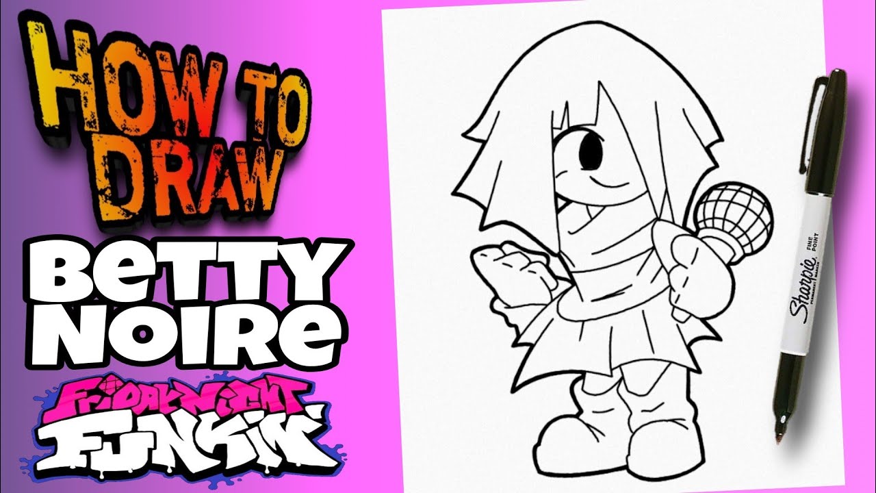 How To Draw Betty Noire From Friday Night Funkin' 