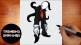 How To Draw FNF MOD Character – Slender Man Easy Step by Step