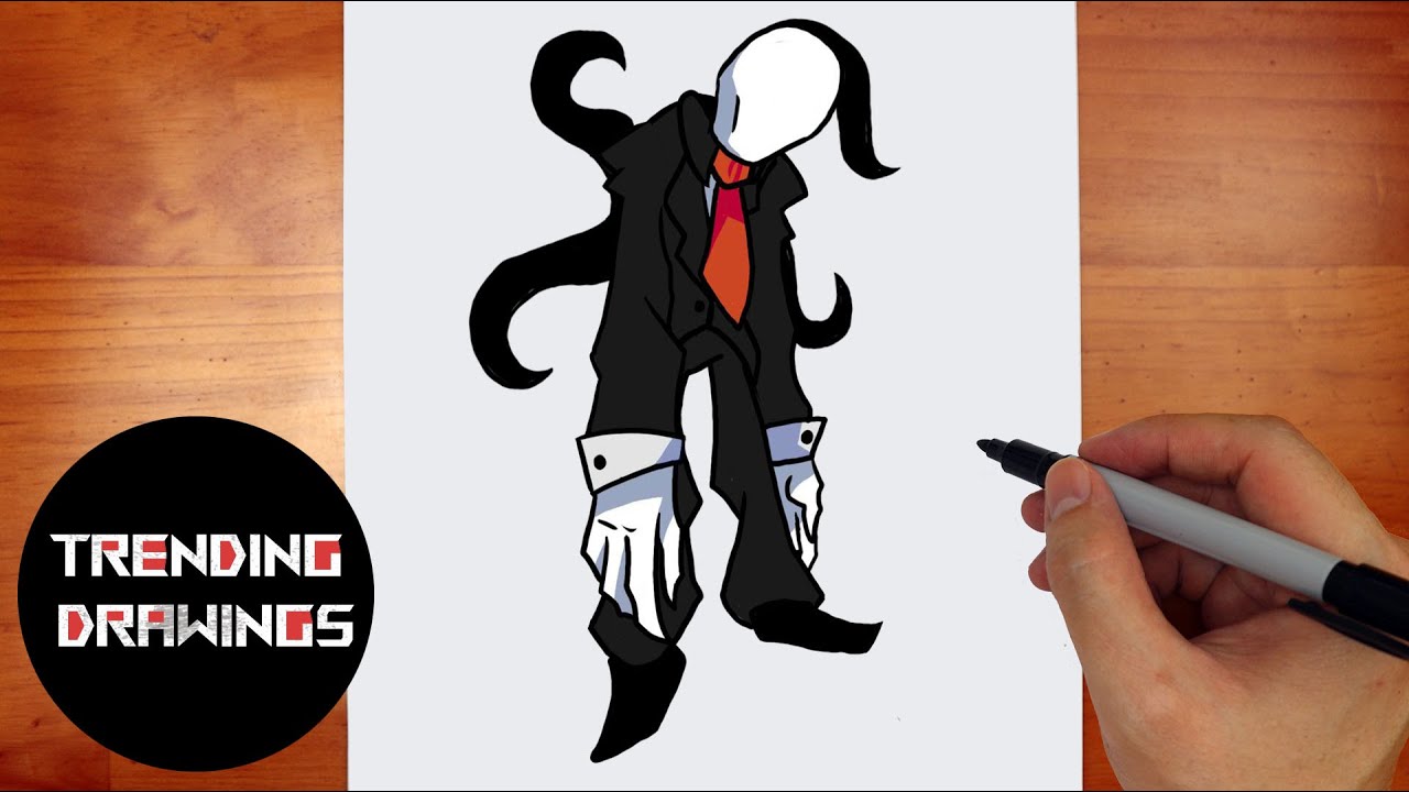 How To Draw FNF MOD Character Slender Man Easy Step by Step New