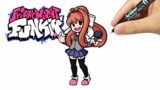 How To Draw Monika Fnf, How To Draw Monika Easy, How To Draw Friday Night Funkin Characters.