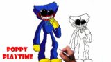 How to Draw Huggy Wuggy – Poppy Playtime Game | Friday Night Funkin