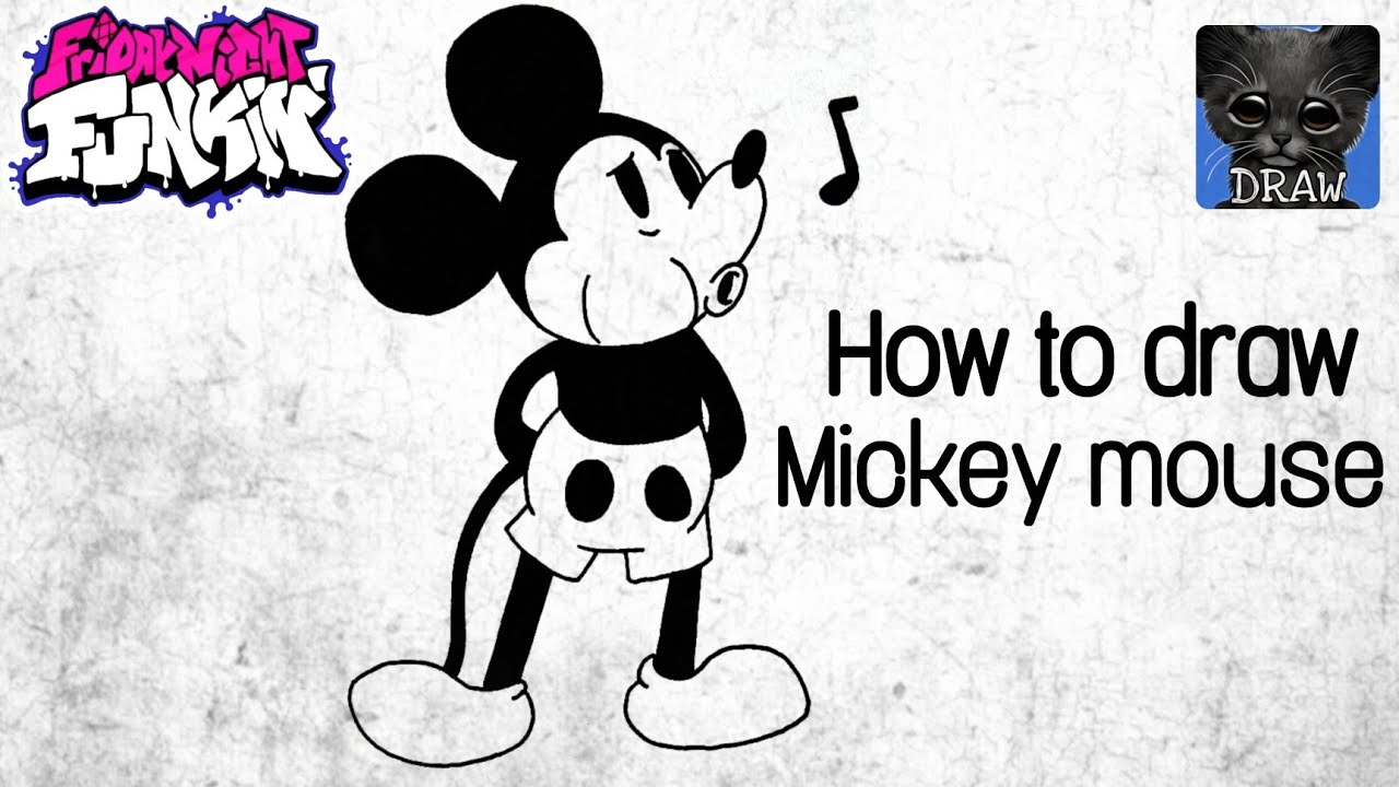 How to Draw Suicide MOUSE from Friday Night Funkin (FNF) | Wednesday ...