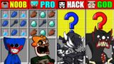 Minecraft NOOB vs PRO vs HACKER vs GOD FNF Huggy Wuggy vs Killy Willy CRAFTING CHALLENGE Animation
