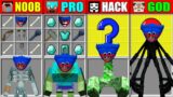 Minecraft NOOB vs PRO vs HACKER vs GOD FNF Mutant Huggy Wuggy Evolution CRAFTING CHALLENGE Animation