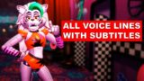 Roxy Voice Lines with Subtitles FNAF Security Breach roxanne wolf security breach