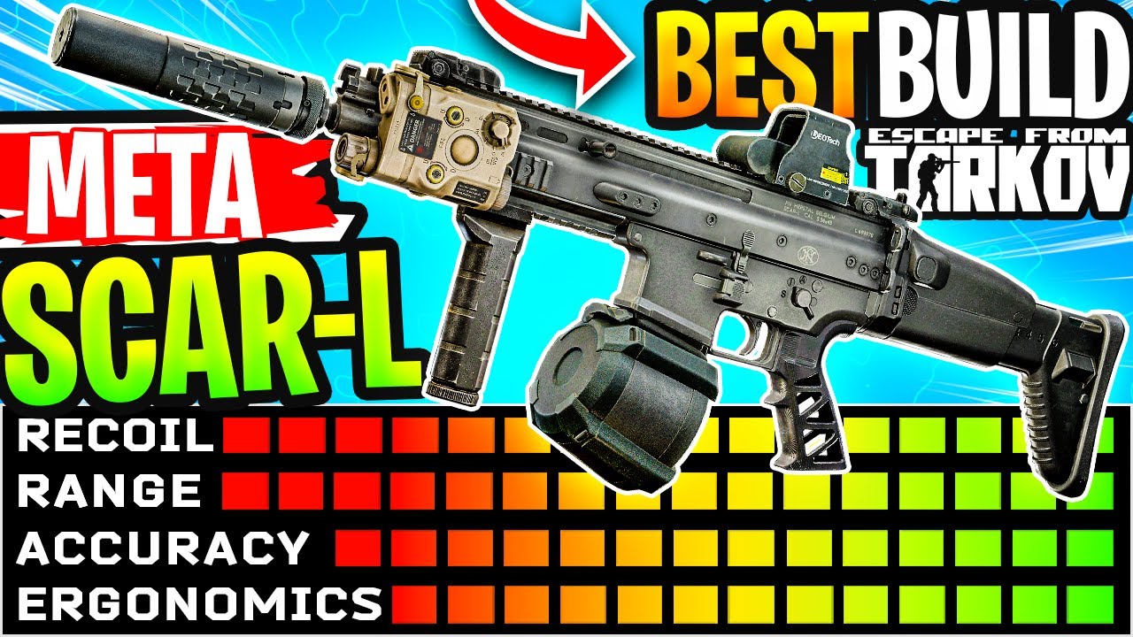 SCAR L MK16 Best Weapon Build ESCAPE FROM TARKOV Lowest Recoil Build Ergo Meta Builds 