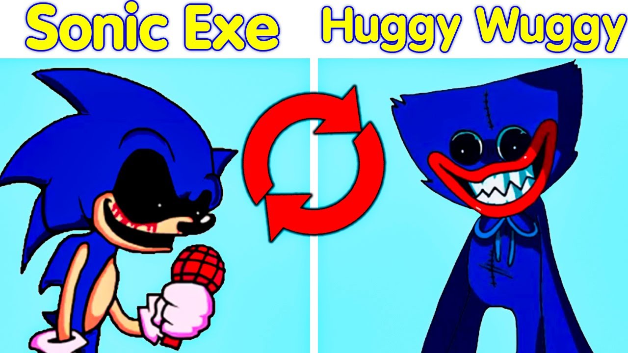 Sonic Exe + Huggy Wuggy = Huggy Sonic? (FNF Swaping Drawing Speed Art ...