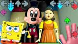 Squid Game & Mickey Mouse VS FNF and Spongebob in Poppy Playtime – fnf VS Mickey Mouse