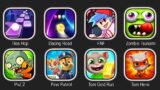 Tiles Hop EDM, Dacing Road, FNF, Zombie Tsunami, PvZ 2, Paw Patrol, Tom Gold Run, Tom Hero…