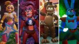 Toy Chica, Bonnie, Foxy and og Freddy in the game – Five Nights at Freddy's: Security Breach