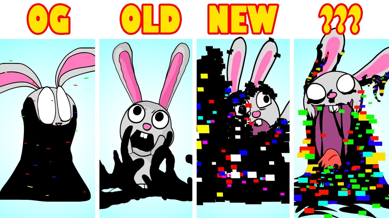 VS PIBBY Corrupted Glitch Bun Bun OG VS OLD VS NEW FNF MODS (Come and Learn...