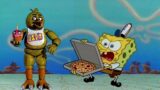 fnaf chica trying to get a pizza from Spongebob | fnaf chica spongebob