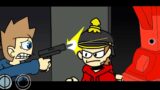 "oh no! which one do I shoot?" but Tom Shoots Tord (FNF VS Holiday mod) FnF Holiday Zanta