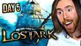 Asmongold EXCITED To Sail His First Ship In Lost Ark | DAY 5